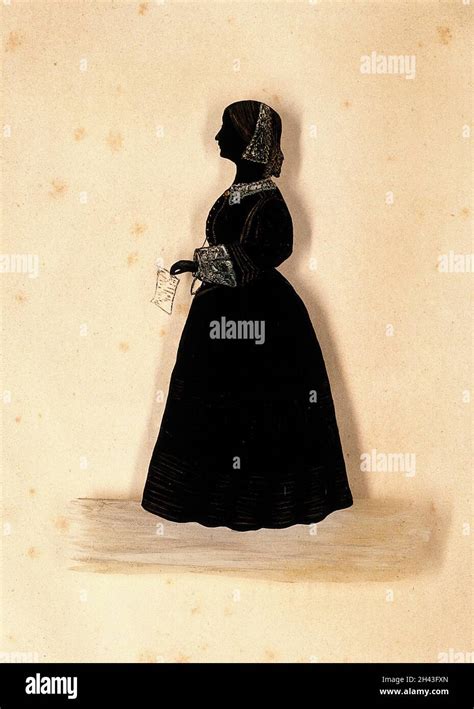 Florence Nightingale en silueta. Pintura con tinta Fotografía de stock - Alamy