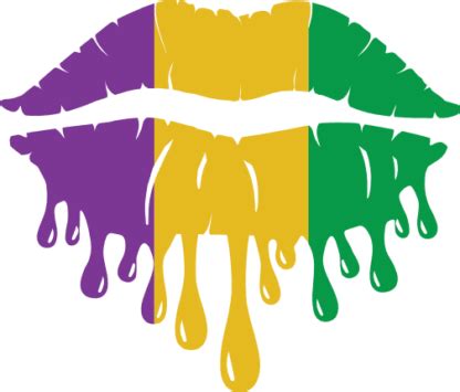 Mardi gras dripping kiss lips, mardi gras shirt design - free svg file for members - SVG Heart