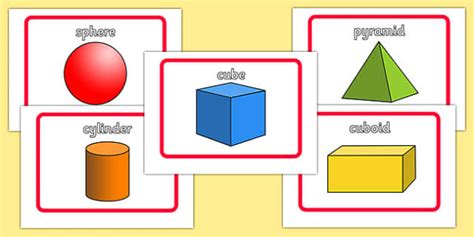 3D Shape Flashcards (Teacher-Made) - Twinkl