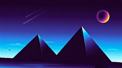 Download wallpaper 3840x2160 pyramids, starry sky, night, dark hd ...