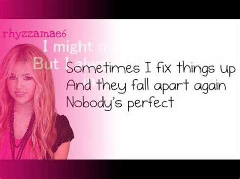 Nobody's Perfect - By Hannah Montana (Lyrics) - YouTube