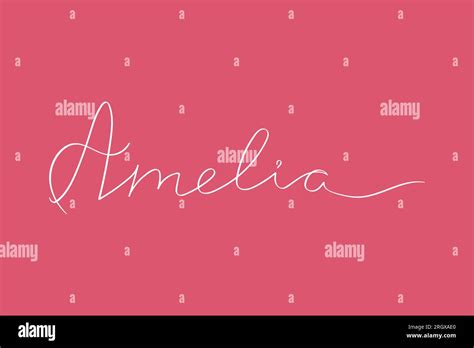 Female name Amelia. Girl’s name Handwritten lettering calligraphy ...