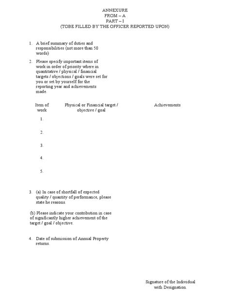 ACR Form A Part I | PDF