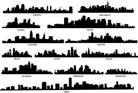 City Skyline Decal Skyline Silhouette Vinyl Wall Decals - Etsy