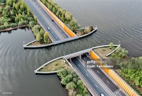 An Aerial View Of Veluwemeer Aqueduct The Netherlands High-Res Stock Photo - Getty Images