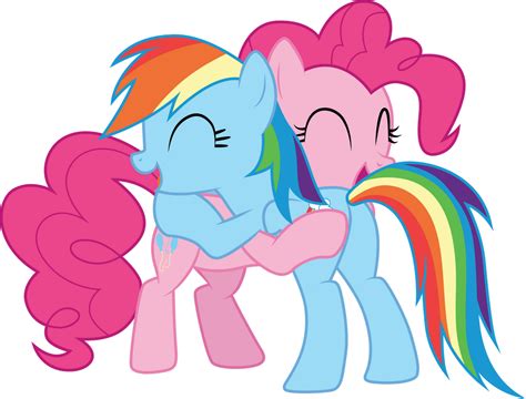 Pinkie Pie and Rainbow Dash hugging by CloudyGlow on DeviantArt