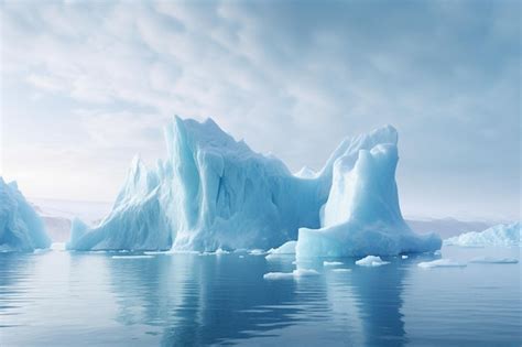 Premium AI Image | Melting icebergs due to climate change