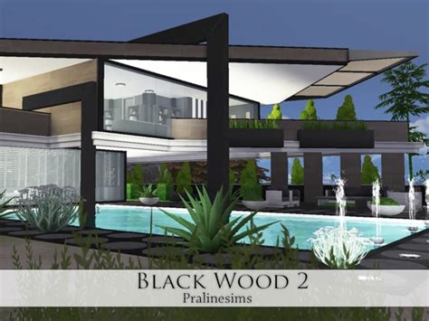 Black Wood 2 house by Pralinesims at TSR » Sims 4 Updates