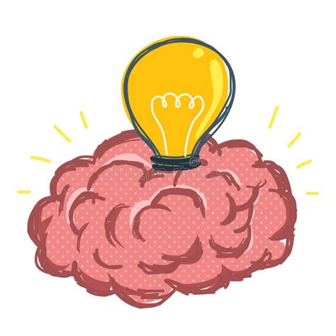 Light bulb in brain stock vector. Illustration of data - 65585391