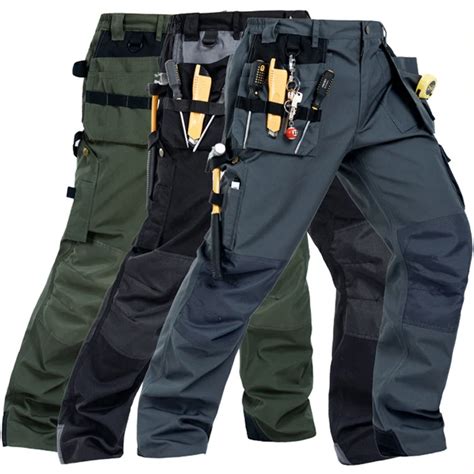 2018 New Men Working Pants Multi Pockets Work Trousers With Removable Eva Knee Pads Top Quality ...