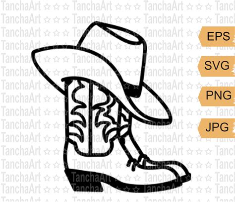 Cowboy Boot Hat SVG PNG DXF, Cricut, Clipart, Vector, Download – Art4youSpace | lupon.gov.ph