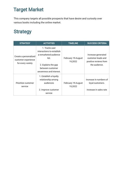 Market Segmentation Template Word Free