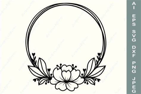 Flowers Wreath Svg, Flower Circle Frame Graphic by AnastasiyaArtDesign · Creative Fabrica