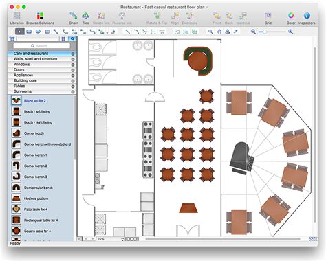 How to Create a Restaurant Floor Plan Cafe Floor Plan, Restaurant Floor ...