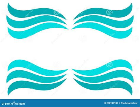 Sea waves water border stock vector. Illustration of nature - 258949934