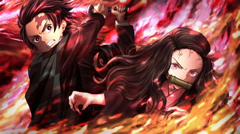 Demon Slayer Nezuko Kamado Tanjirou Kamado On Fire 4K HD Anime Wallpapers | HD Wallpapers | ID ...