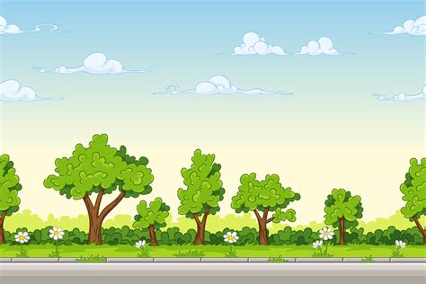 Seamless cartoon nature background. - Download Free Vectors, Clipart Graphics & Vector Art