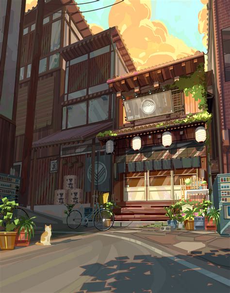 ArtStation - Ramen Shop, Kenny Vo | Anime scenery wallpaper, Anime ...