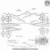 Serene Lakeside Scene Coloring Pages sketch template