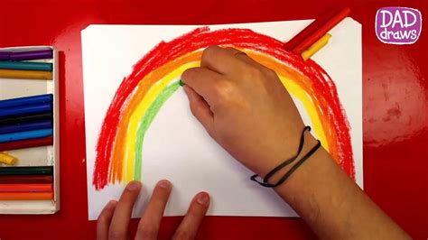 How to draw the Rainbow / oil pastel / art for kids - YouTube