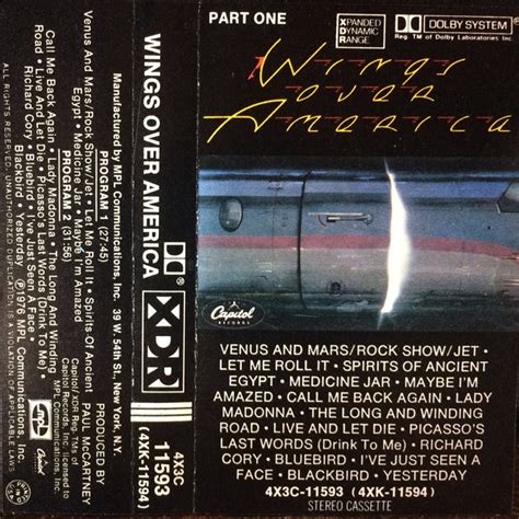 Wings – Wings Over America (Part One) (1976, Cassette) - Discogs