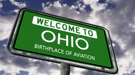 Welcome To Ohio, USA State Road Sign, Birthplace of Aviation Nickname ...