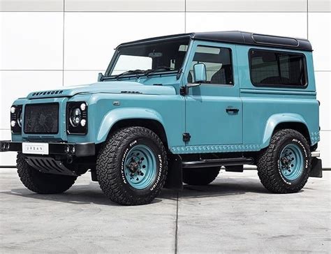 Marine blue Defender by @urbanautomotive Follow us ---> @dailyoverland @landrover # ...