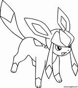 Pokemon Coloring Pages Glaceon sketch template