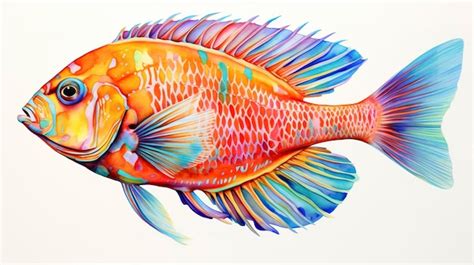 Premium AI Image | Watercolor Vibrant Tropical Fish