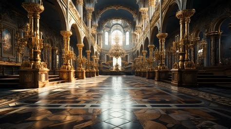 Premium AI Image | High angle shot of medieval art church interior