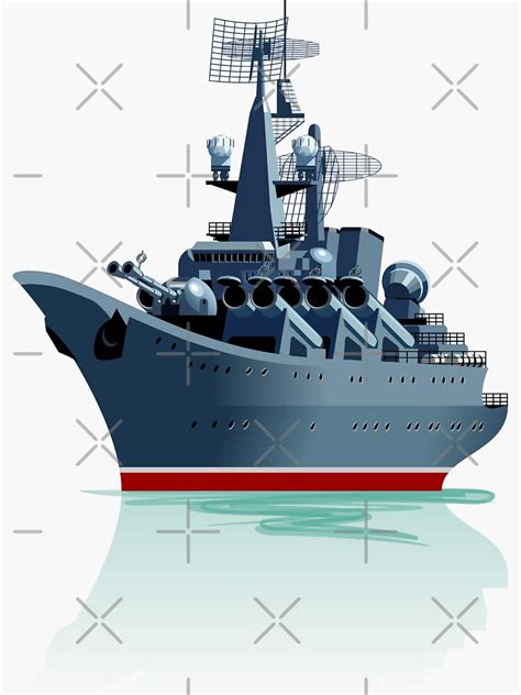 "Cartoon battleship." Sticker by Mechanick | Redbubble