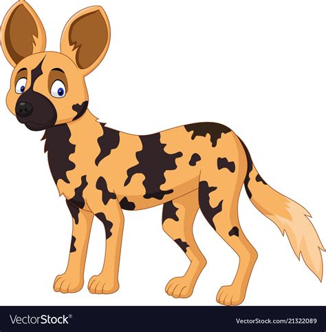 Cartoon african wild dog Royalty Free Vector Image