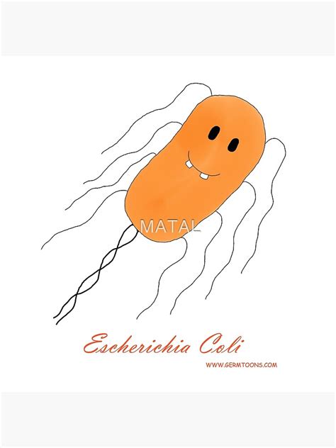 "E. Coli - Cartoon Escherichia Coli Bacterium" Art Print by MATAL | Redbubble