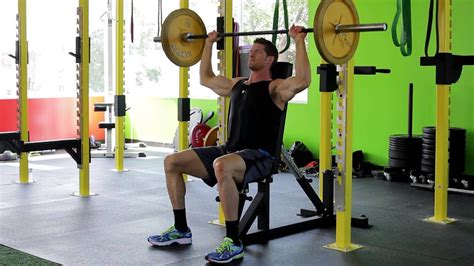 Seated Barbell Military Press - YouTube