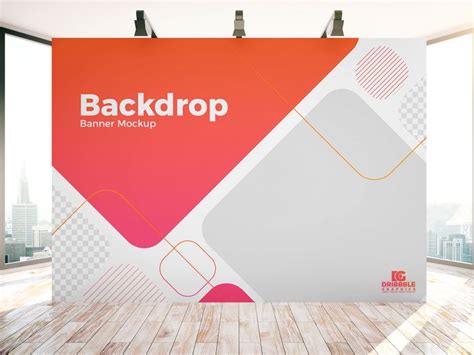 Free Indoor Advertisement Backdrop Banner Mockup PSD