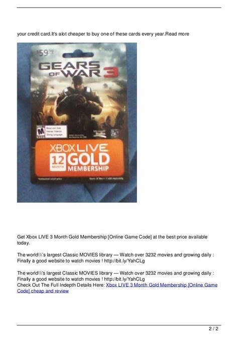 Xbox LIVE 3 Month Gold Membership [Online Game Code] cheap and review