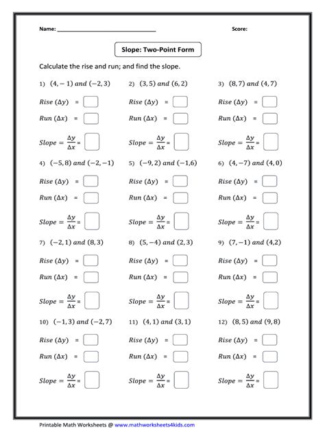 Point Slope Form Practice Worksheet Answer Key Fill Online — db-excel.com