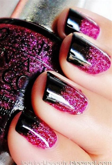 50+ Beautiful Pink and Black Nail Designs 2017