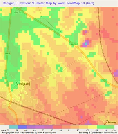 Elevation of Raniganj,India Elevation Map, Topography, Contour