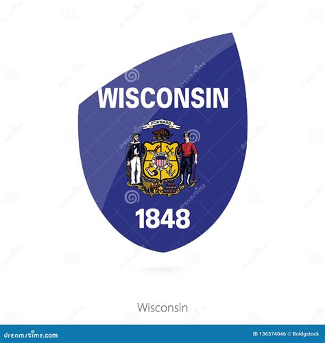 Flag of Wisconsin stock vector. Illustration of flag - 136374046