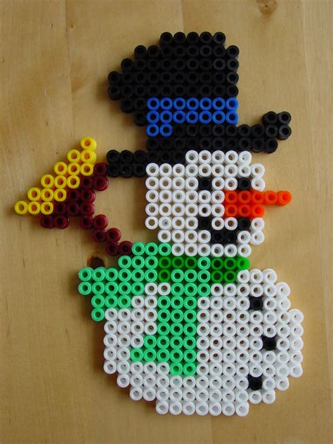 Snowman hama beads by Hester | Christmas perler beads, Perler bead patterns, Fuse beads