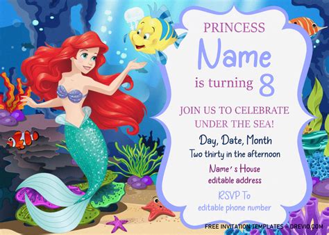 Printable Mermaid Invitations - Printable Templates