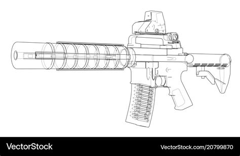 Machine gun Royalty Free Vector Image - VectorStock