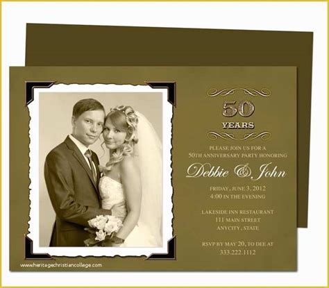 Free Printable 50th Wedding Anniversary Invitation Templates Of Wedding ...