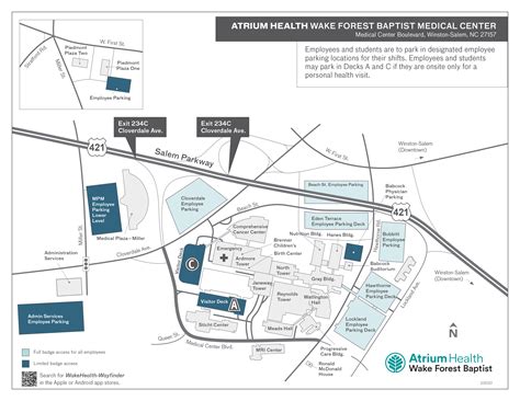 Maps, Directions and Parking | Atrium Health Wake Forest Baptist