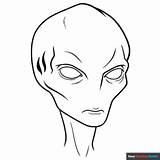 Alien Face Coloring Page  Easy Drawing Guides sketch template