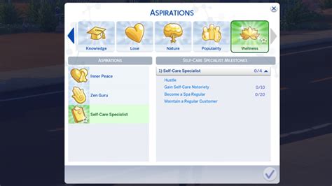 The Sims 4 Self-Care Specialist Aspiration Guide (Spa Day)