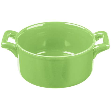 Bon Chef 1600002PLime 9.5 oz. Lime Porcelain Cocotte - 36/Case