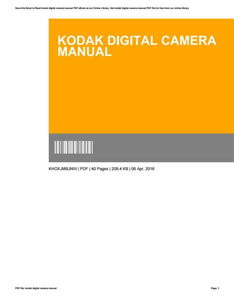 Kodak digital camera manual by caseedu08 - Issuu