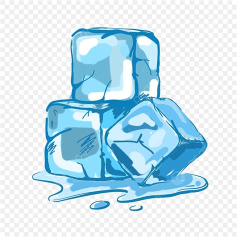 Melting Ice PNG Transparent, Blue Melting Ice Cube Illustration, Ice Clipart, Melted Border ...